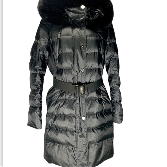 Burberry Blue Fox Goose Down Hood Puffer Coat Jacket - Picture 9 of 11